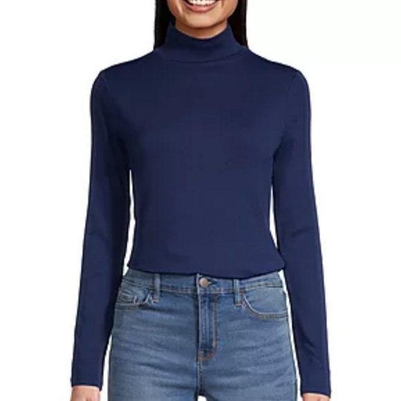 Navy Blue Adaptive Long Sleeve Turtleneck - Picture 1 of 3